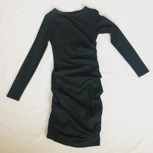 Obakki wool Long sleeve Forest green dress